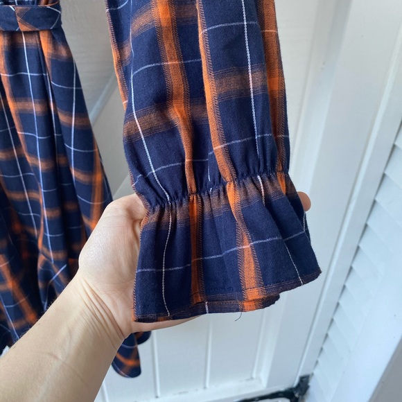 Colorish long sleeve dress with orange and blue - Picture 5 of 8